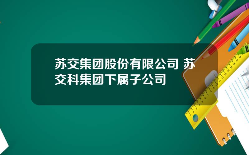 苏交集团股份有限公司 苏交科集团下属子公司